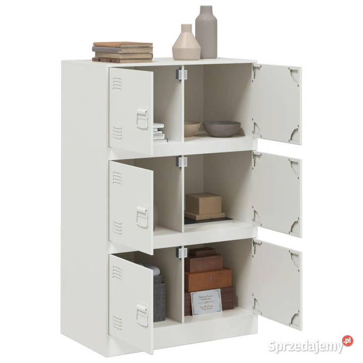 Szafka boczna biała 67x39x107 stal WM841660 mazowieckie Warszawa
