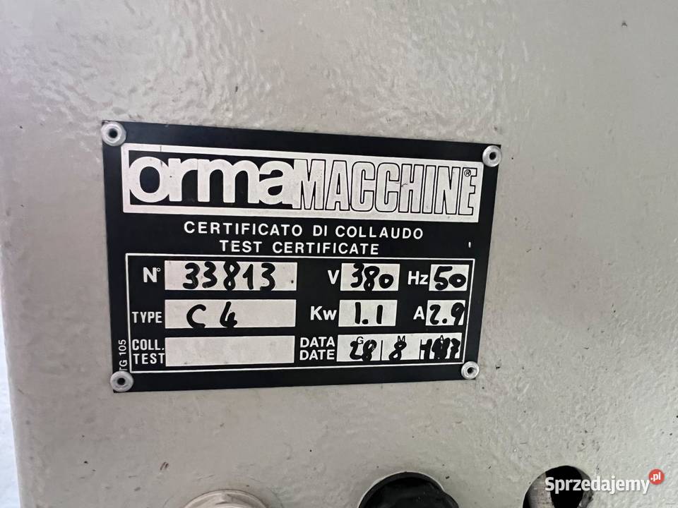 Prasa półkowa do fornirowania Orma C4 22001200 Produkcja małopolskie Juszczyn