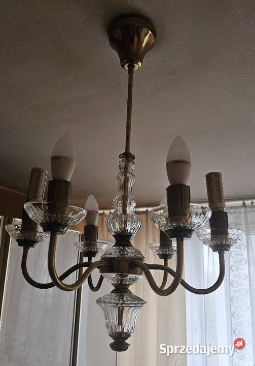 Kryształowe Vintage PRL Żyrandole 2 śląskie Katowice