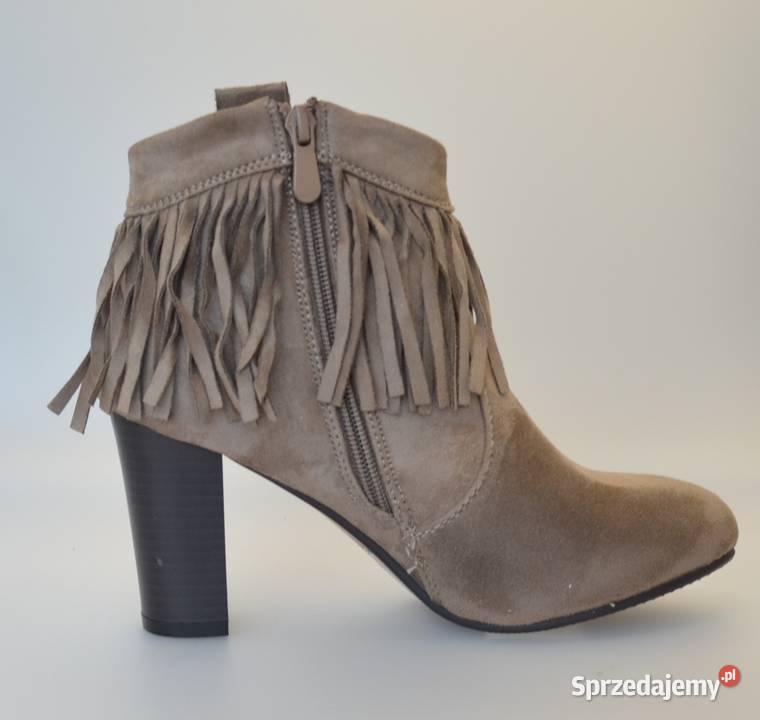 Beżowe damskie botki rozmiar 37 hx144667 skóra ekologiczna