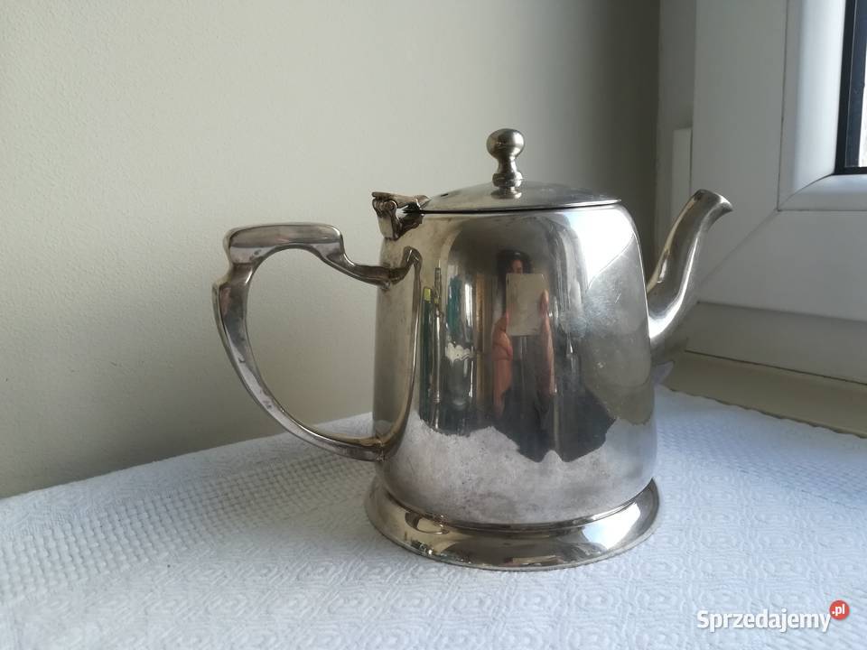 posrebrzany dzbanek piękny secesyjny kształt Gdańsk