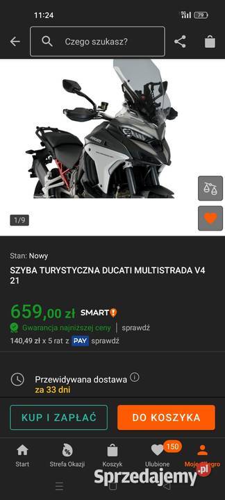 Szyba przyciemniana Ducati multistrada v4s mazowieckie