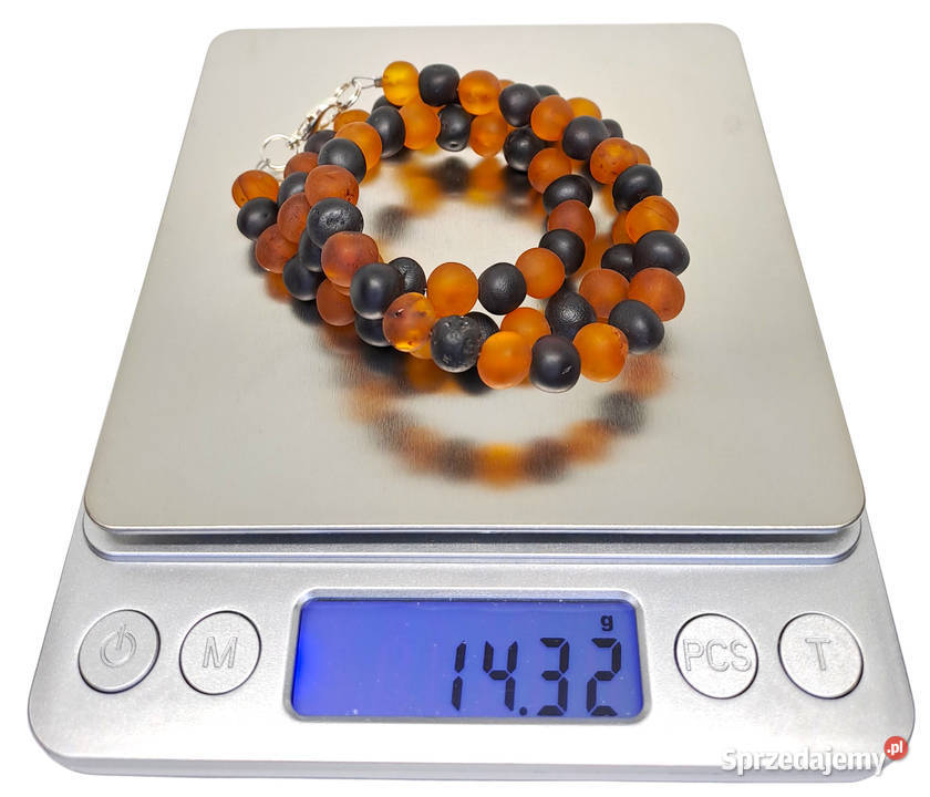 Korale i bransoletka z bursztynu baroczek koniak Zestawy biżuterii Warszawa
