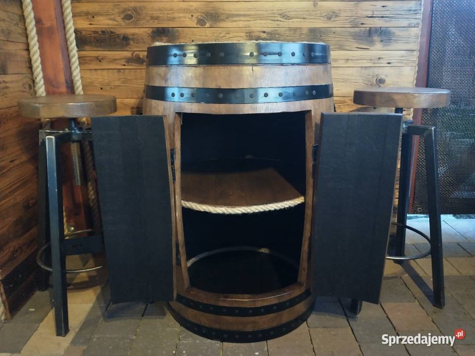 Podświetlany barek z beczki dębowej whisky Żywiec