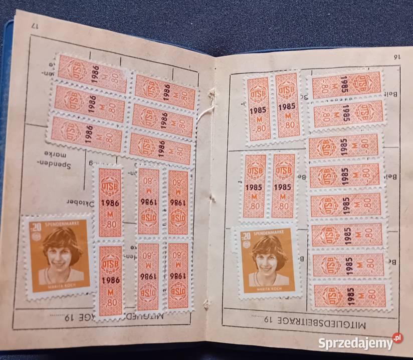 Legitymacja Deutsche Turn und Sportbuch der DDR Koźminek