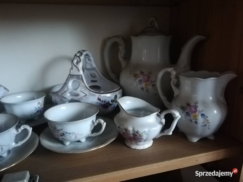 kawowe herbaciane zestawy nie popękane4 komplety Porcelana i szkło Koluszki