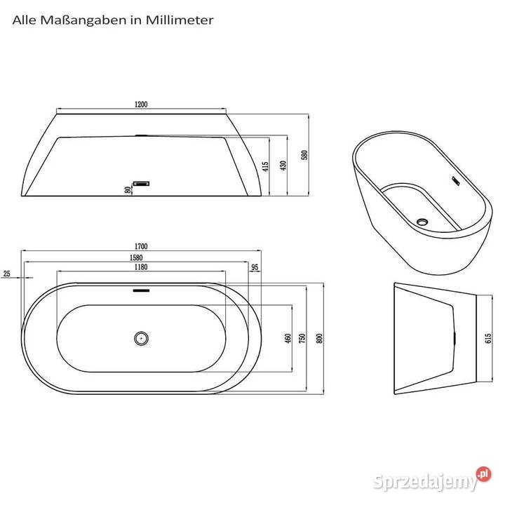 Wanna wolnostojąca czarna Codo HomeDeluxe Środa Wielkopolska
