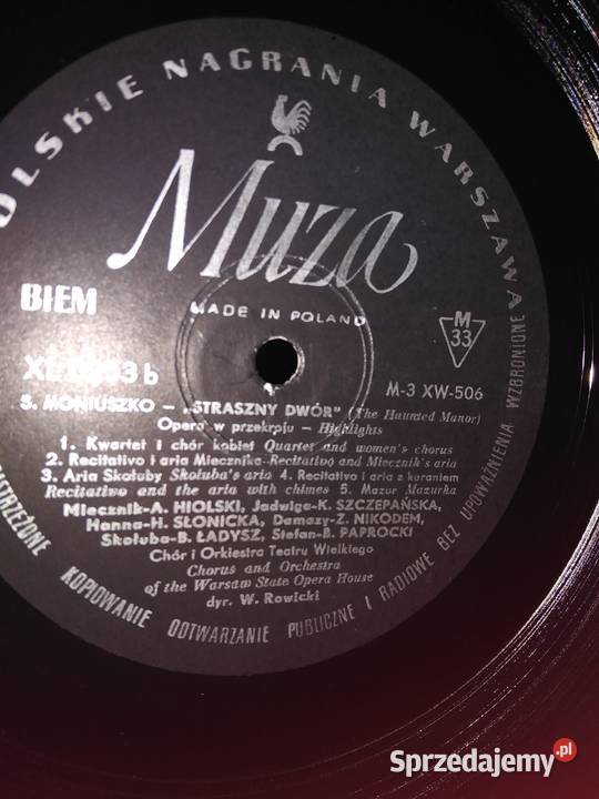 Płyta Winylowa Moniuszko Straszny Dwór 1980 płyta winylowa Wałbrzych
