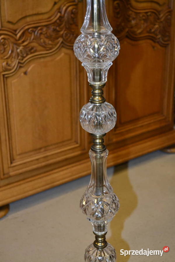 lampa stojąca z abażurem kryształ Będzin