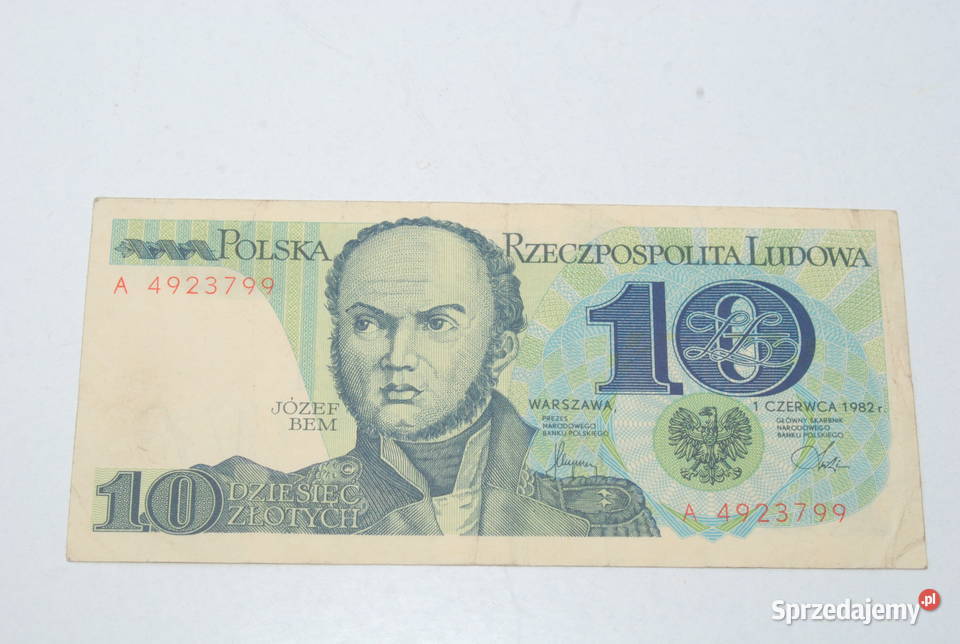 Stary banknot 10złotych Józef Bem 1982 antyk Cieszyn sprzedam
