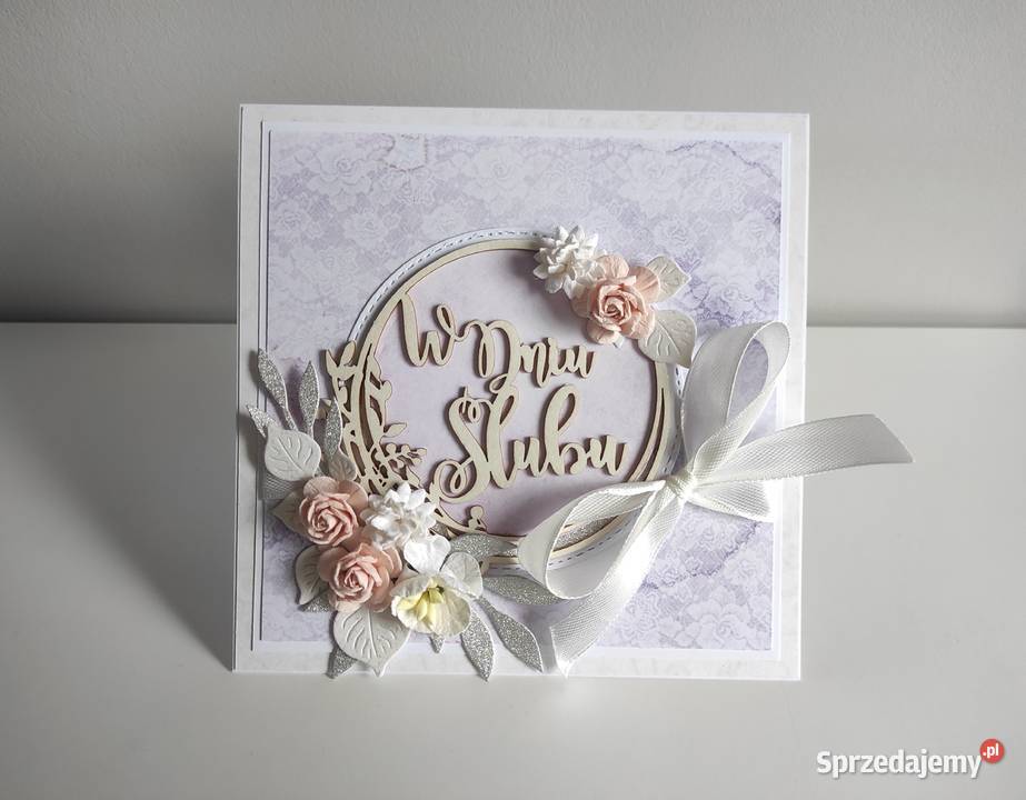 Kartka ręcznie robiona na Ślub w pudełku łódzkie Łódź
