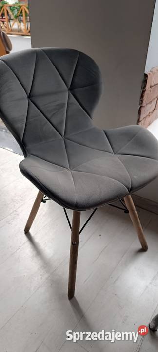Krzesło welurowe szare Toruń