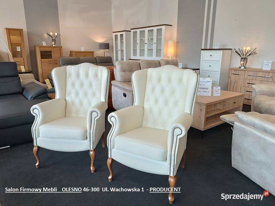 Nowy Fotel Ludwik 2 SKÓRA NATURALNA Outlet35 Złoty Stok sprzedam