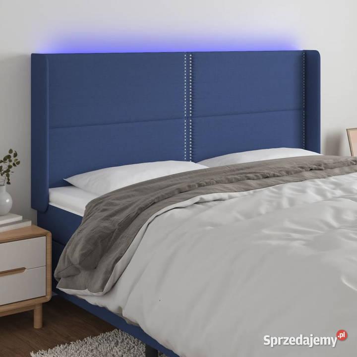 Zagłówek do łóżka z LED niebieski 183x16x118128 Warszawa sprzedam