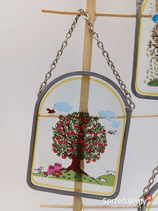 Komplet małych witraży dekoracja boho Leszno