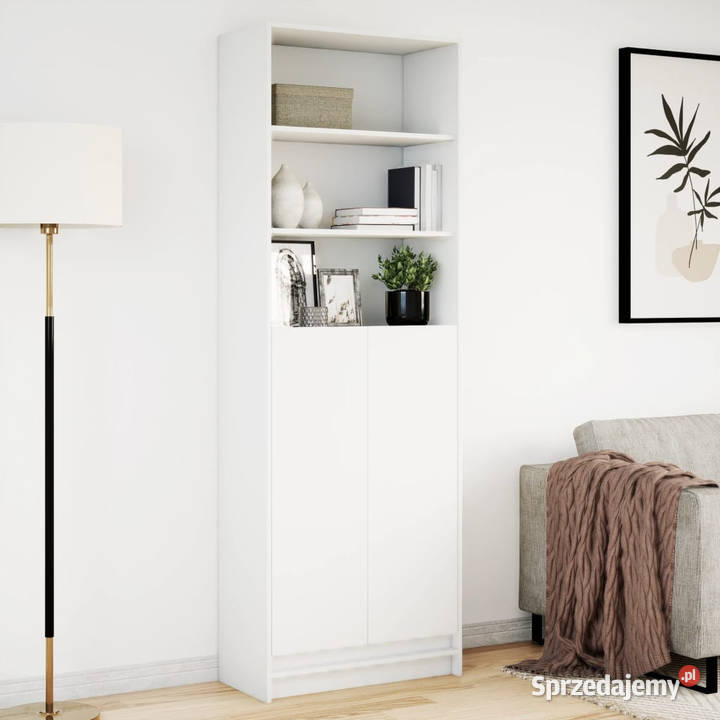 Wysoka szafka z LED biała 69x325x200 WM3307905 mazowieckie Warszawa