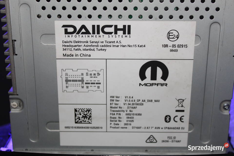 Radio Daiichi D716AF DAB Navi Android Auto IGŁA kujawsko-pomorskie Pakość