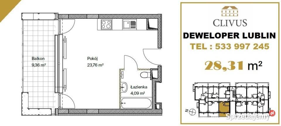 Mieszkanie na sprzedaż 2831 metrów 2 pokoje
