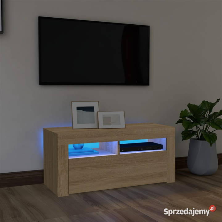Szafka TV z oświetleniem LED dąb sonoma 90x35x40 Warszawa sprzedam