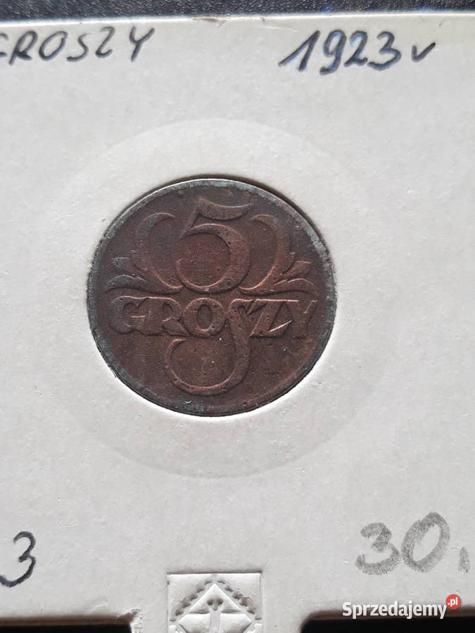 5 Groszy 1923 r 3 rzadkie ładne Numizmatyka Konin sprzedam
