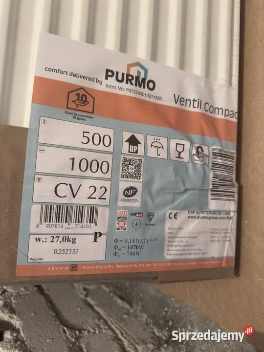 Grzejniki PURMO w fabrycznym opakowaniu Kołobrzeg