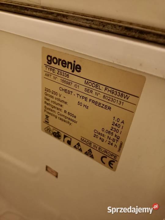 Duża Zamrażarka Gorenje 230 L wolnostojące