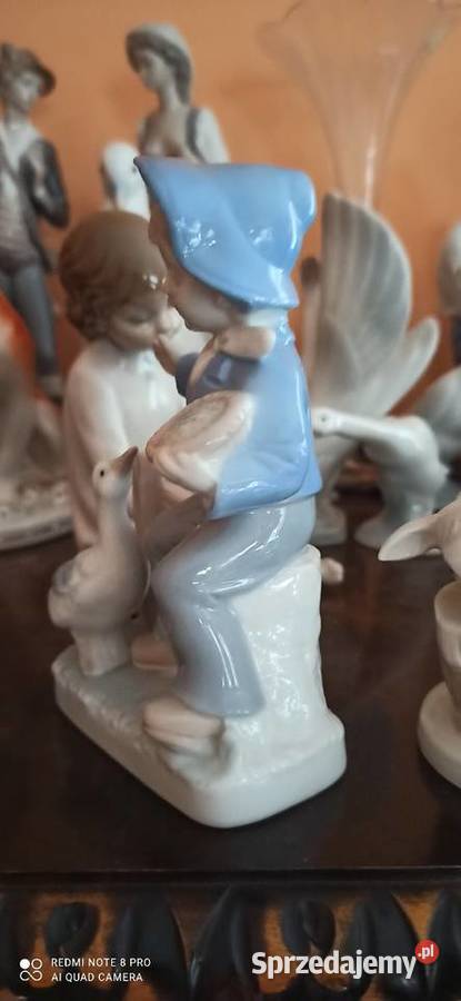 Figurka Chłopczyk na płocie z gąską pomorskie Gdańsk