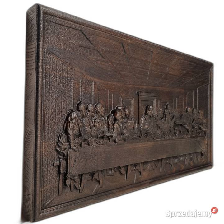 Ostatnia Wieczerza drewniana płaskorzeźba Malechowo