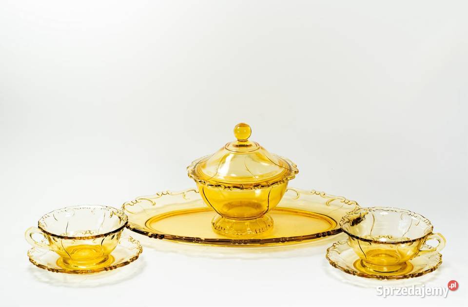 Stary miodowy zestaw do herbaty kawy mazowieckie Warszawa
