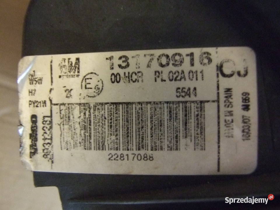Lampa Opel Vectra C lift prawa 13170916 podlaskie Białystok