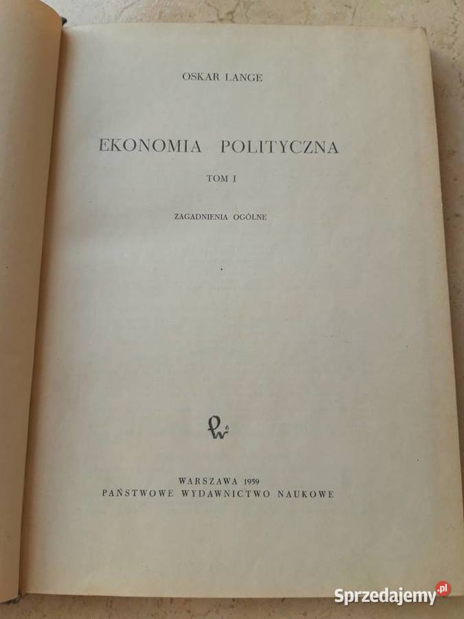 Ekonomia Polityczna Oskar Lange PWN 1959 Bielsko-Biała
