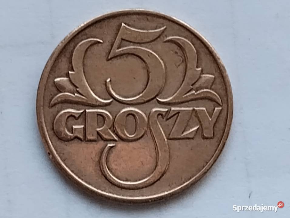 Moneta II RP 5 groszy z 1938 roku Warszawa