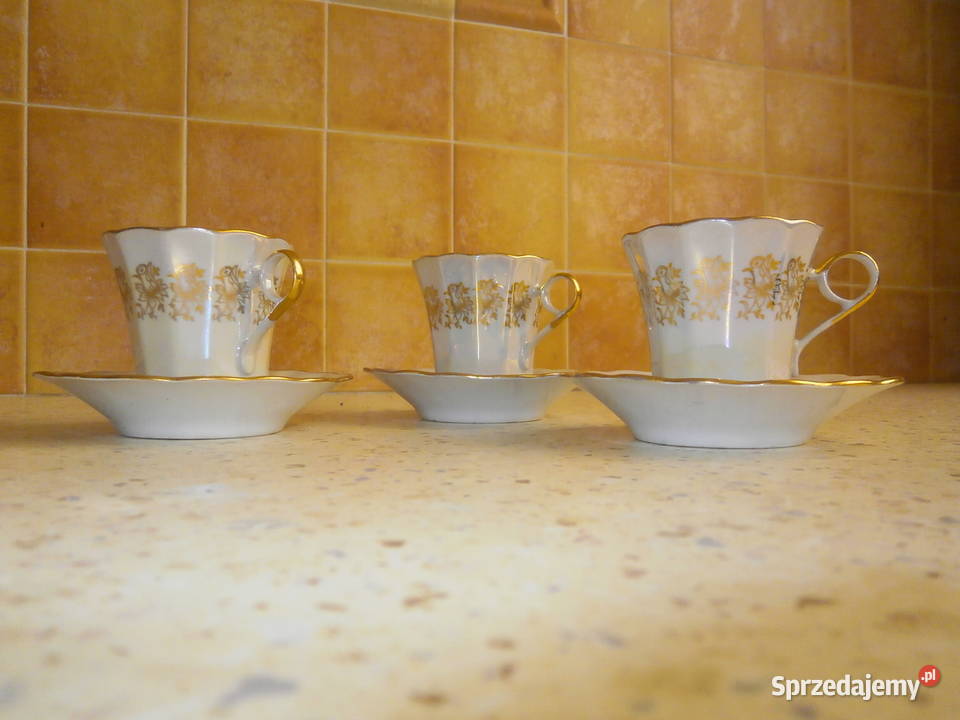 Porcelana KOROSTEN Ukraina filiżanki 3 ładne Łódź
