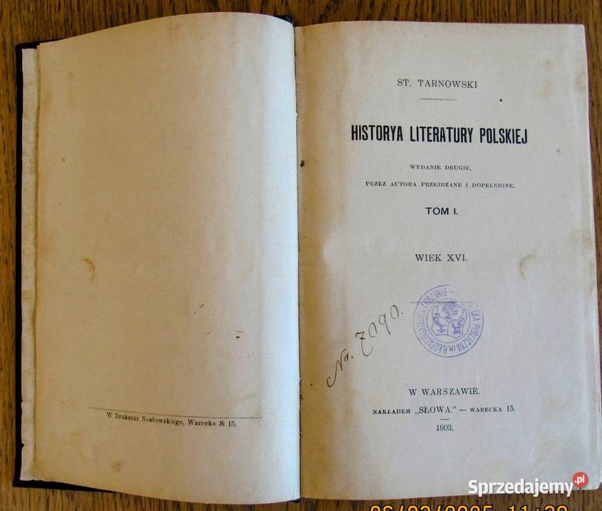 Tom I monumentalnej syntezy dziejów literatury Antyki, Sztuka, Kolekcje Bychawka Trzecia sprzedam