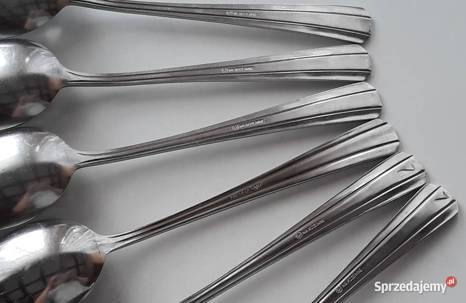 Duże łyżki obiadowe 1 SATURN sztućce PRL śląskie Dąbrowa Górnicza