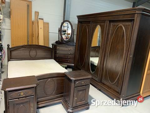 Piękna dębowa sypialnia łóżko 150 szafki komoda