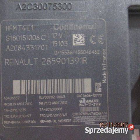 CZYTNIK KARTY RENAULT CLIO IV 285901391R osobowe Rakoniewice