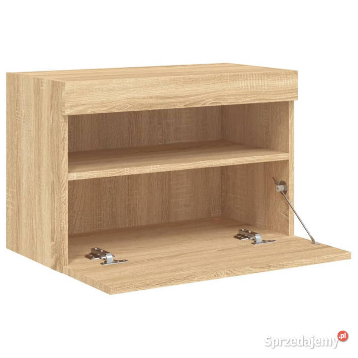 Ścienna szafka TV z LED dąb sonoma 60x30x40 mazowieckie Warszawa