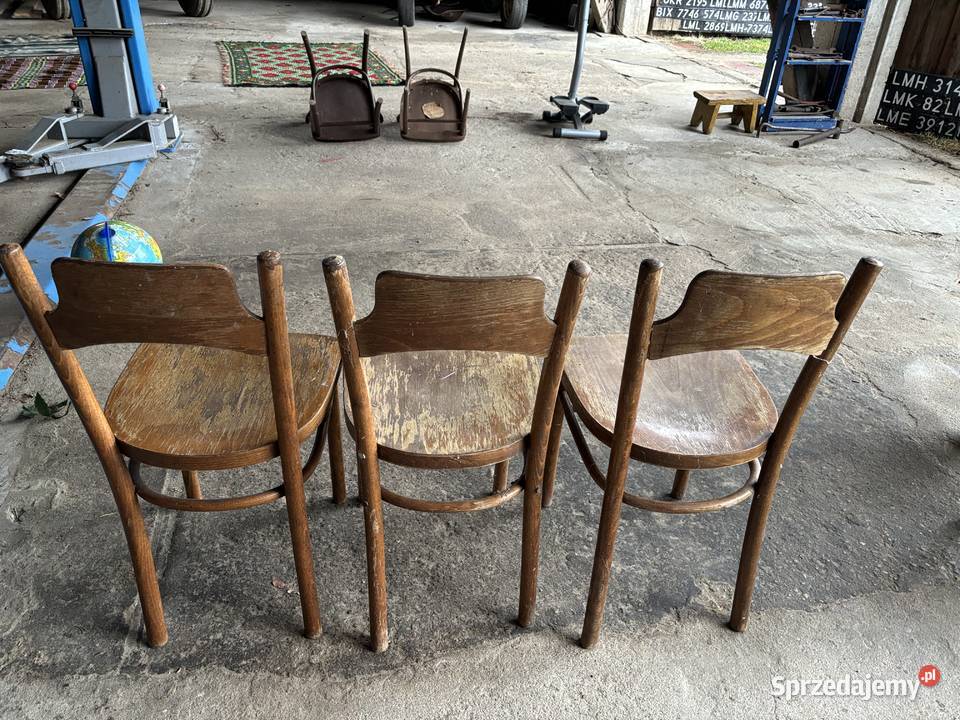 stare krzesła PRL gięte i inne vintage meble Meble