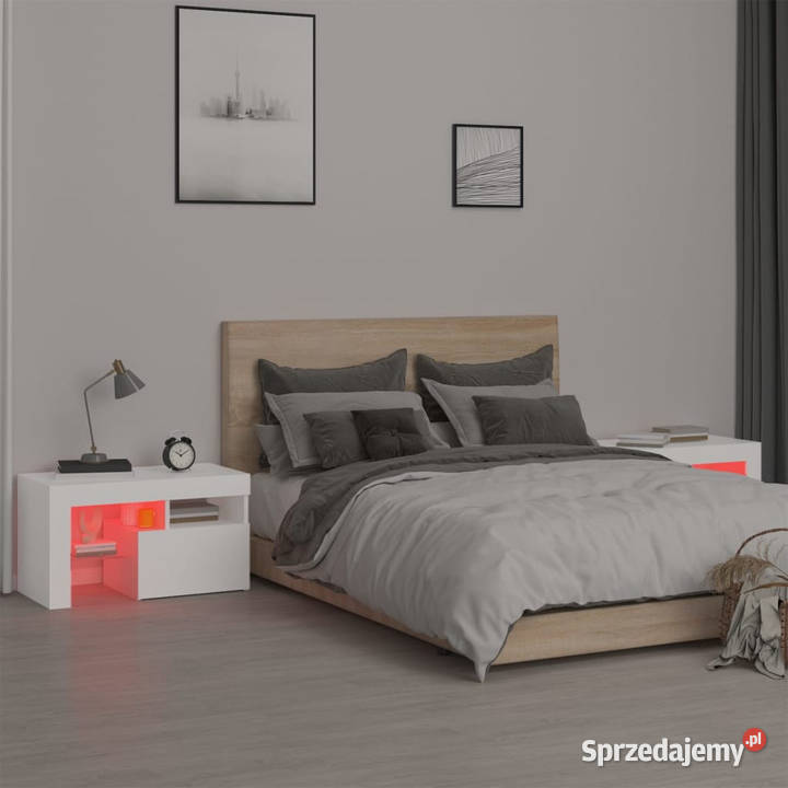 Szafki z oświetleniem LED 2 białe 70x365x40 Warszawa
