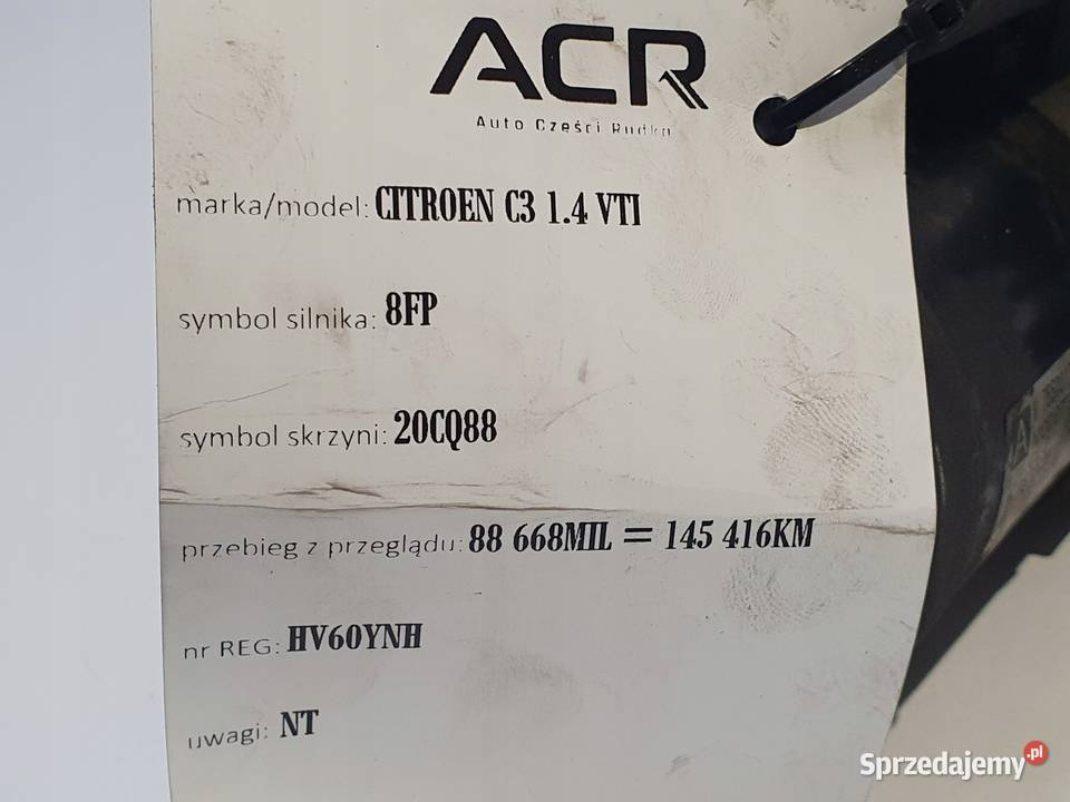 ROZRUSZNIK Citroen C3 II 14 VTI M000T32271 lubelskie Chełm