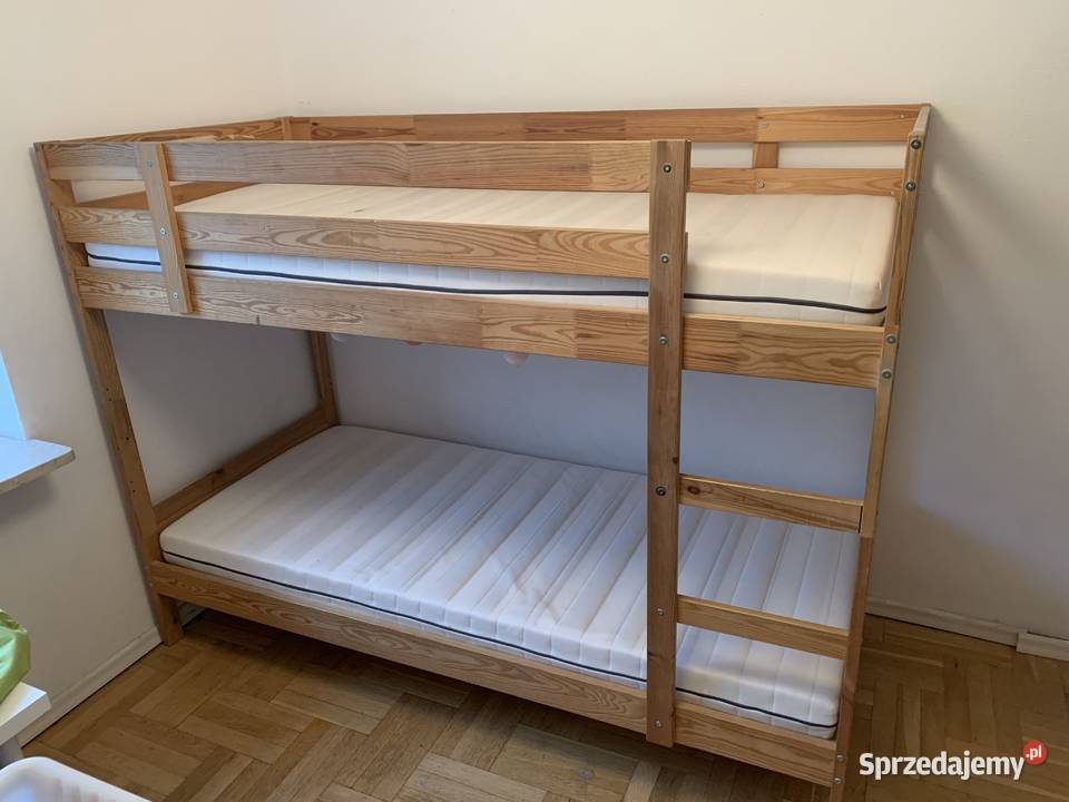 Łóżko piętrowe sosnowe z materacami Warszawa