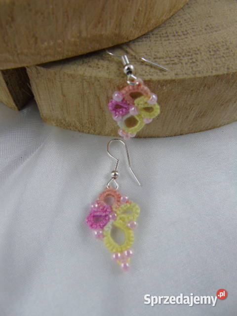 Kolczyki frywolitkowe różne wzory i kolory małopolskie Wiśniowa