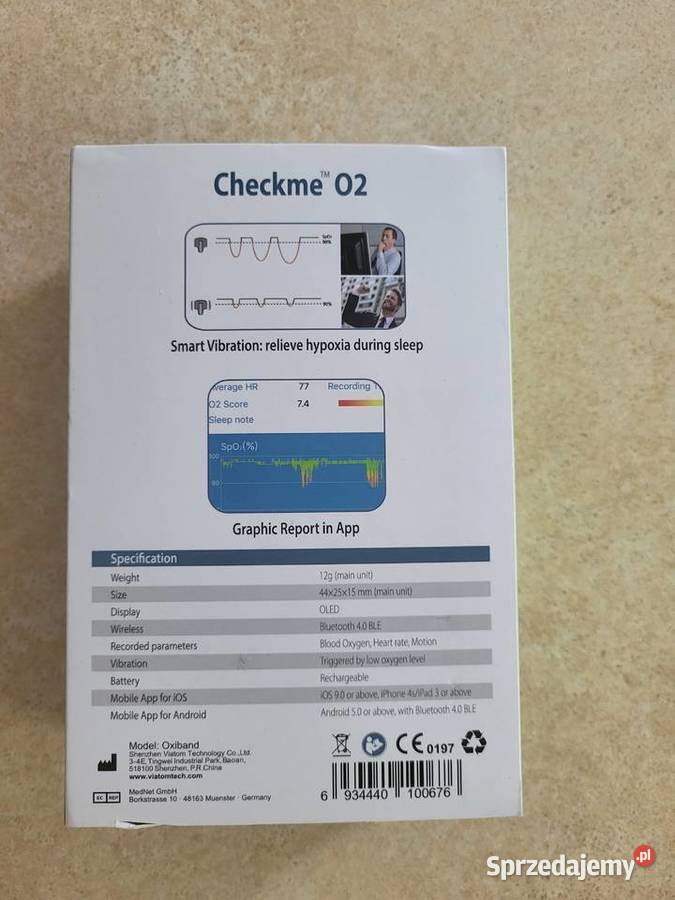 Pulsoksymetr monitorowania snu VIATOM CHECKME O2 Żyrardów