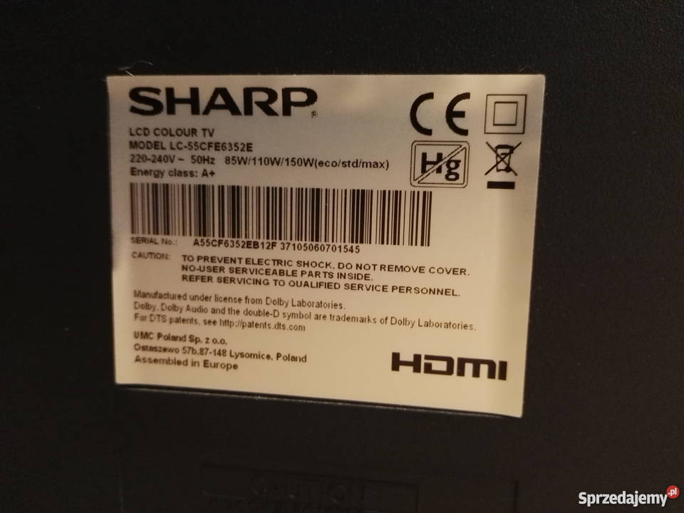 Sharp LC55CFE6352E LED sprzedam