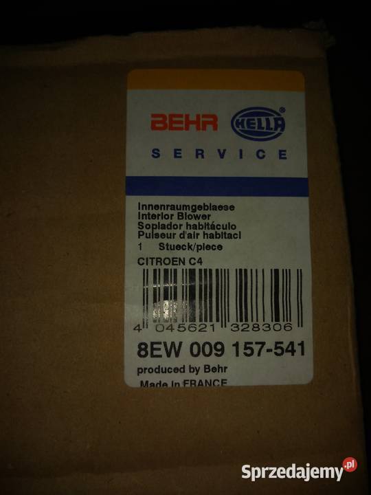 Wentylator wnętrza BEHR Citroen C4 0410r Nowy Lublin sprzedam