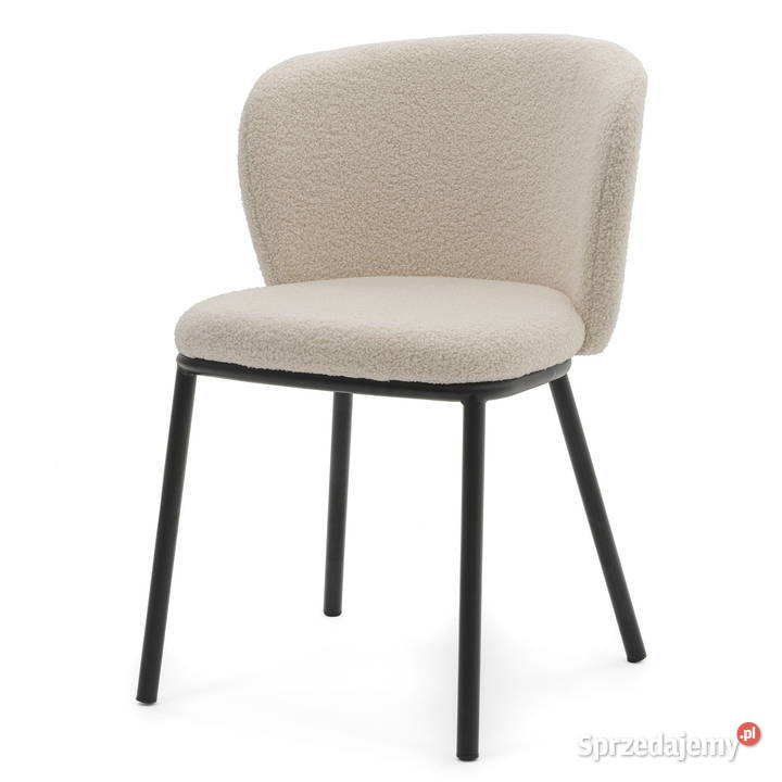 Krzesło Tapicerowane Bari Jasnobeżowe Boucle 54cm Tarchały Małe sprzedam