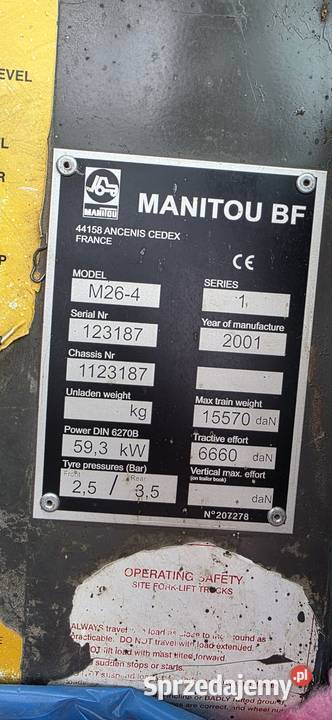 Terenowy wózek widłowy MANITOU BF M264 Wojnowice