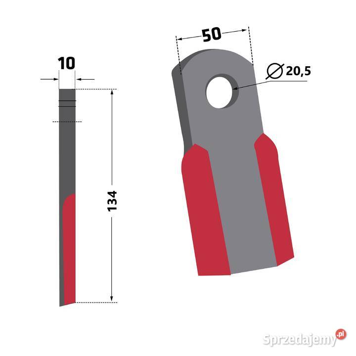 Nóż prosty TEH102 do kosiarek bijakowych TEHNOS kujawsko-pomorskie Chmielniki