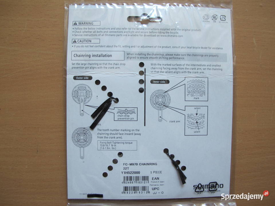 Zębatki korby Shimano XTR FCM970 44T32T22T Nowe świętokrzyskie Kielce